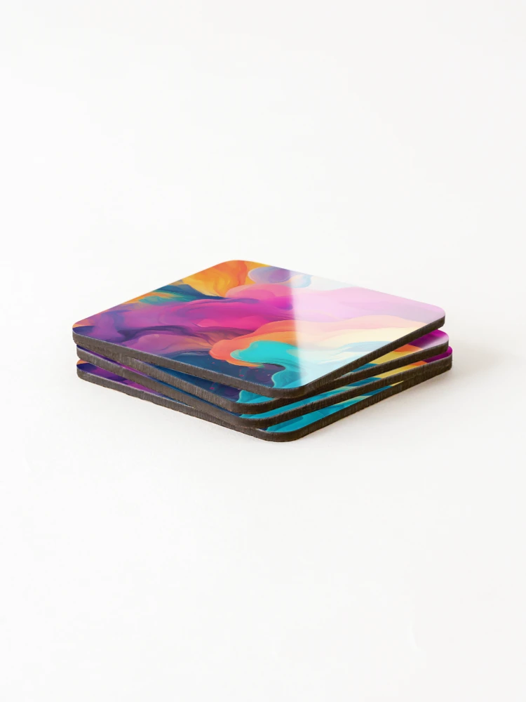 Thumbnail 4 of 5, Coasters (Set of 4), Chromatic Explosion designed and sold by RokansDesign.