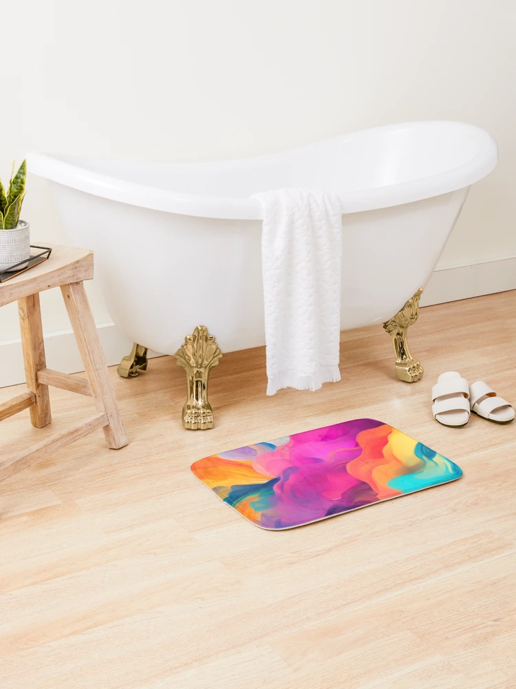 Thumbnail 2 of 6, Bath Mat, Chromatic Explosion designed and sold by RokansDesign.