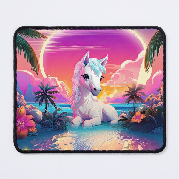 Item preview, Majestic Meadows: Y2K Rainbow White Pony Apparel and Accessories - Gallop into Whimsical Elegance! designed and sold by ChromaKins.
