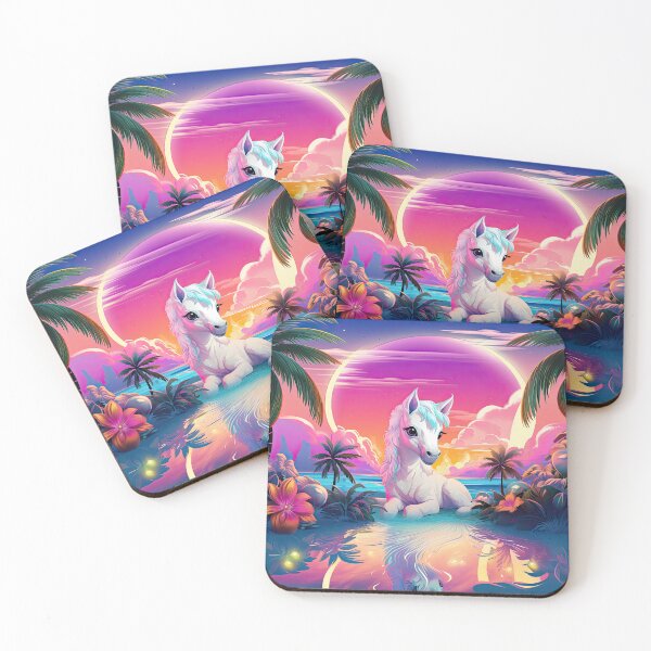Item preview, Majestic Meadows: Y2K Rainbow White Pony Apparel and Accessories - Gallop into Whimsical Elegance! designed and sold by ChromaKins.