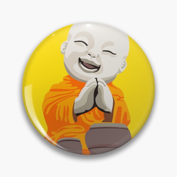 Item preview, little buddha with drum. Buddhist monk cartoon character statue.  designed and sold by DALIO666.