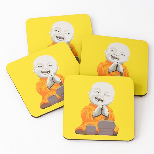 Item preview, little buddha with drum. Buddhist monk cartoon character statue.  designed and sold by DALIO666.