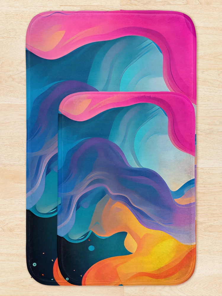 Thumbnail 5 of 6, Bath Mat, Chromatic Wave designed and sold by RokansDesign.