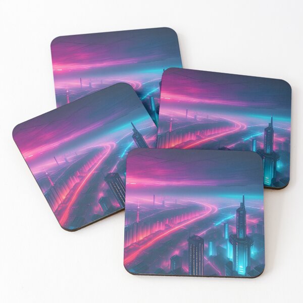 Item preview, Futuristic cityscape under neon lights, atmospheric, mysterious ambiance. designed and sold by ArtComixHaven.