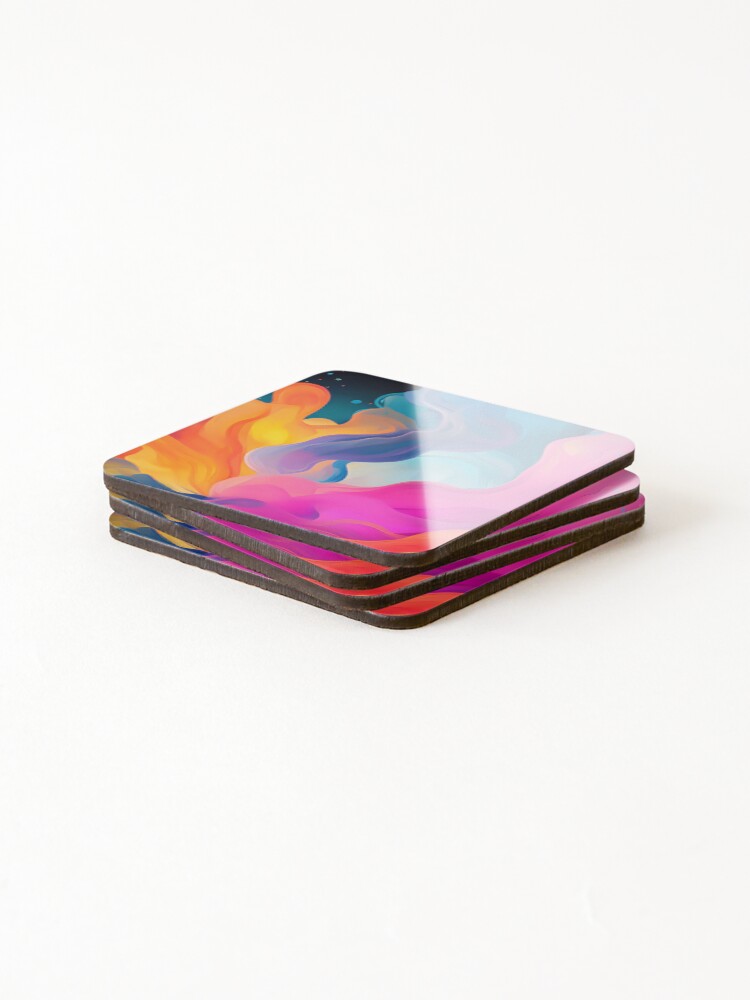 Thumbnail 4 of 5, Coasters (Set of 4), Chromatic Wave designed and sold by RokansDesign.