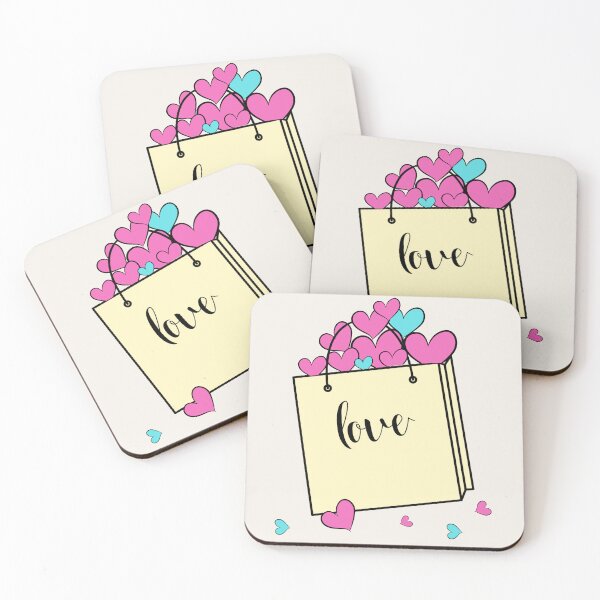 Item preview, Shopping bag with pink and blue hearts designed and sold by MoreCasual.