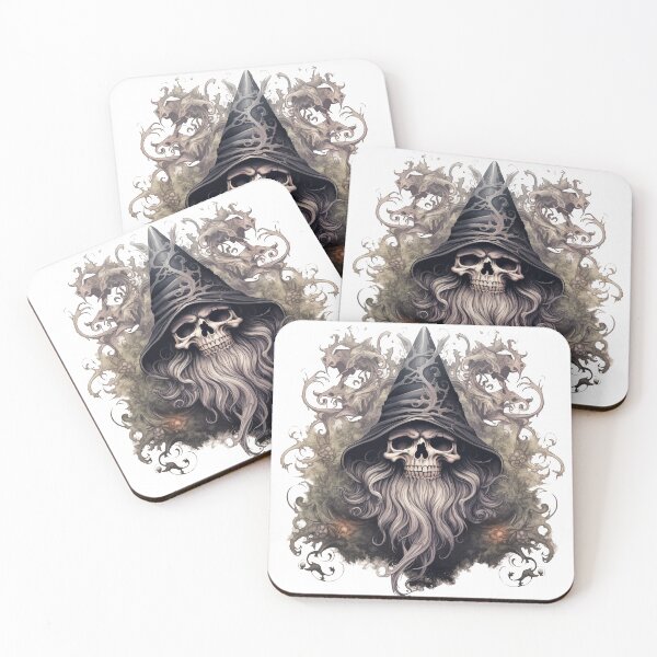Item preview, Wizards Skull Pointed Hat Beard designed and sold by GobbleGoblin.