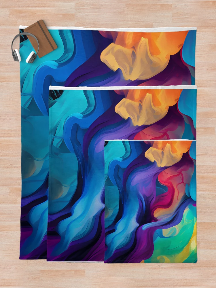 Thumbnail 5 of 6, Throw Blanket, Luminous Spectrum designed and sold by RokansDesign.