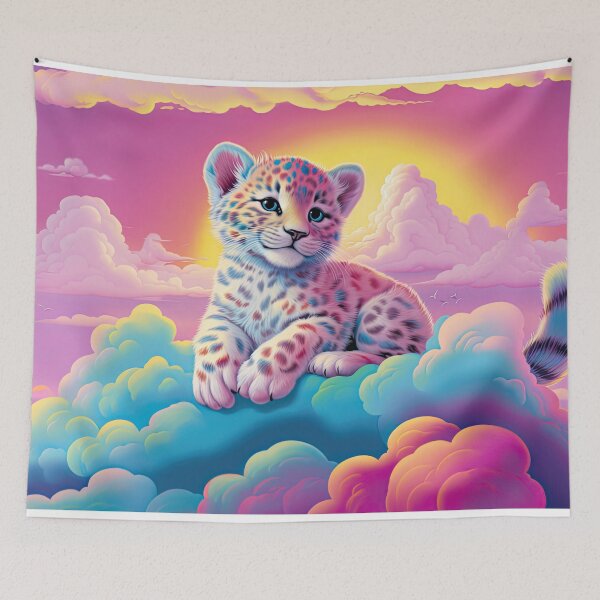 Item preview, Mystical Mountains: Y2K Rainbow Snow Leopard Apparel and Accessories - Roar into Whimsical Wilderness! designed and sold by ChromaKins.