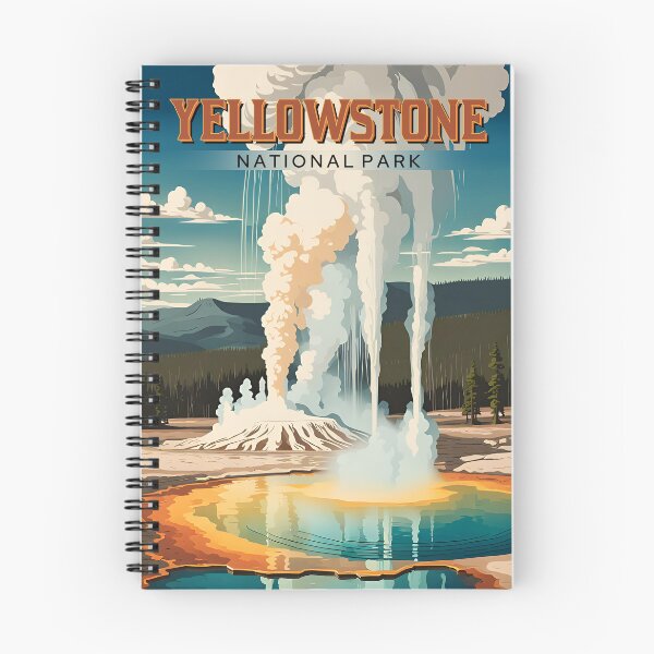 Item preview, Yellowstone Majesty Modern Travel Poster Nature's Splendor designed and sold by Glimmersmith.