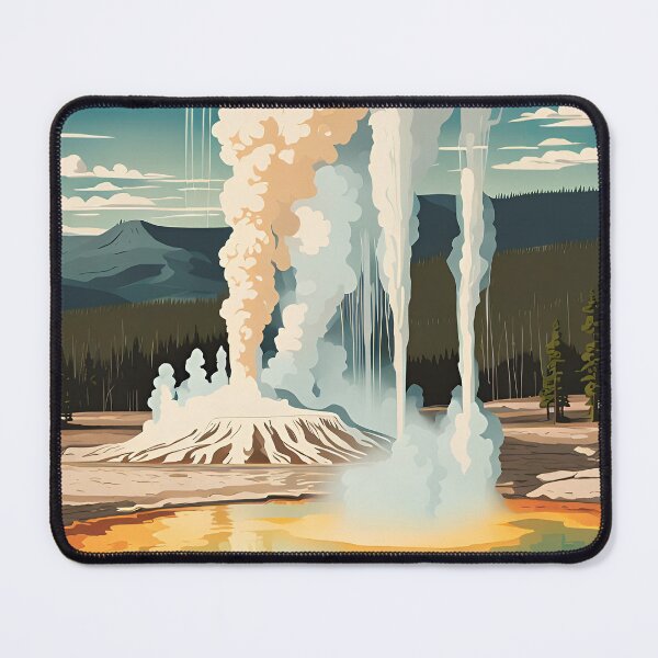 Item preview, Yellowstone Majesty Modern Travel Poster Nature's Splendor designed and sold by Glimmersmith.
