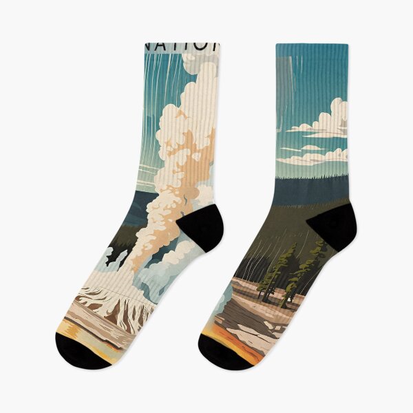 Item preview, Yellowstone Majesty Modern Travel Poster Nature's Splendor designed and sold by Glimmersmith.