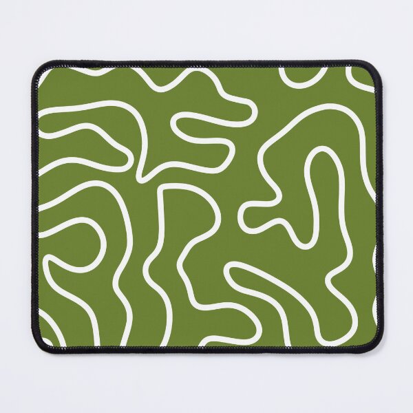 Item preview, Squiggle Maze Minimalist Abstract Pattern Olive Moss Green designed and sold by kierkegaard.