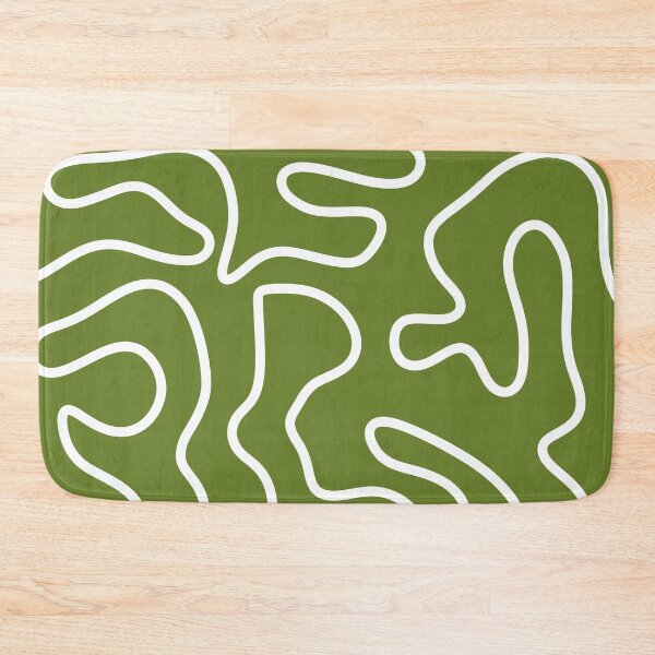 Item preview, Squiggle Maze Minimalist Abstract Pattern Olive Moss Green designed and sold by kierkegaard.