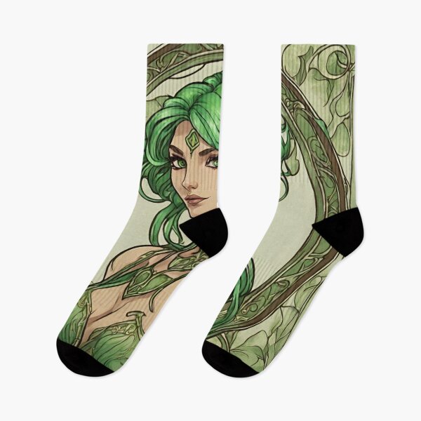 Item preview, Green Woman Elf Queen Elven  Goddess Art Nouveau designed and sold by GoddessNouveau.