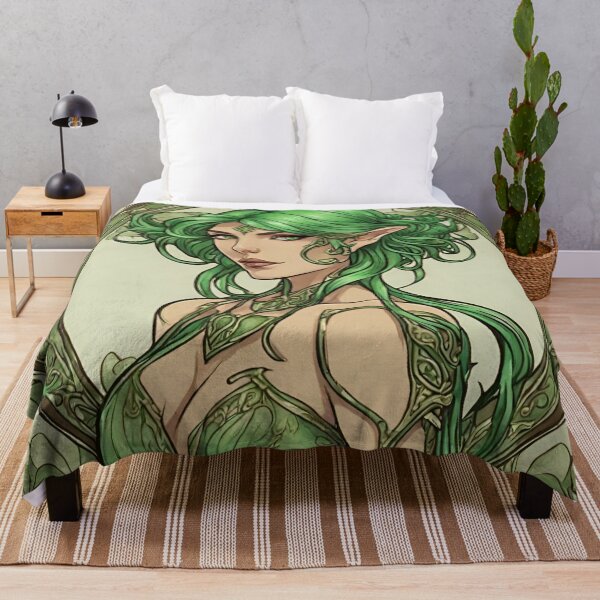 Item preview, Green Woman Elf Queen Elven  Goddess Art Nouveau designed and sold by GoddessNouveau.