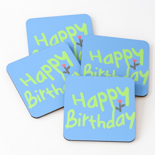 Item preview, Apple blue and green happy birthday banner designed and sold by AcuarelasCA.