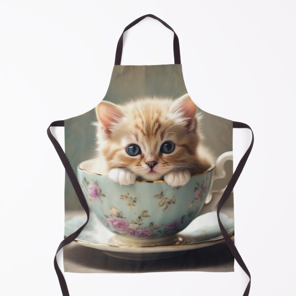 Item preview, Cute kitty in teacup designed and sold by Mystical Widget Productions.