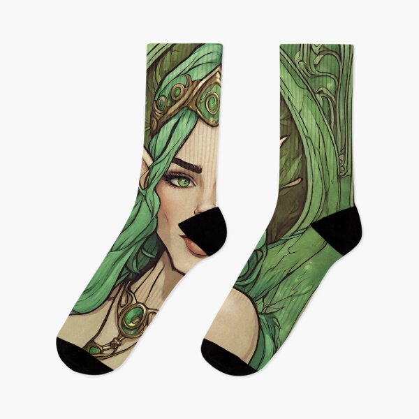 Item preview, Green Woman Elf Queen Elven  Goddess Art Nouveau designed and sold by GoddessNouveau.
