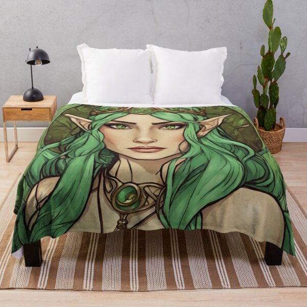Item preview, Green Woman Elf Queen Elven Goddess Art Nouveau designed and sold by GoddessNouveau.