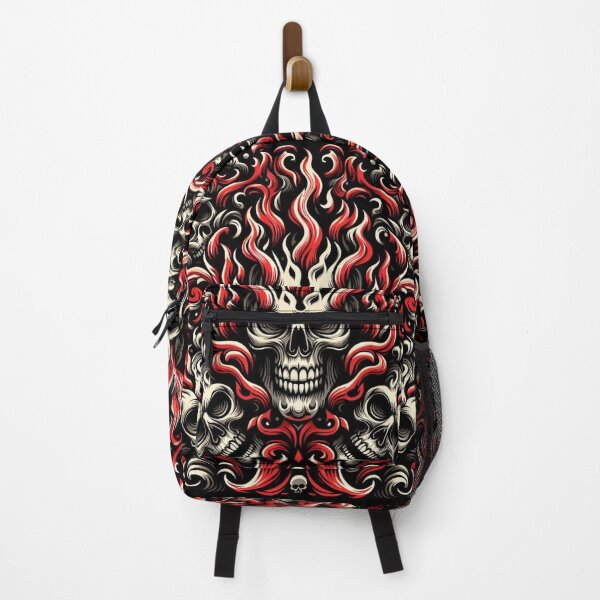 Item preview, Skulls With Red and White Flames designed and sold by CailaStyle.