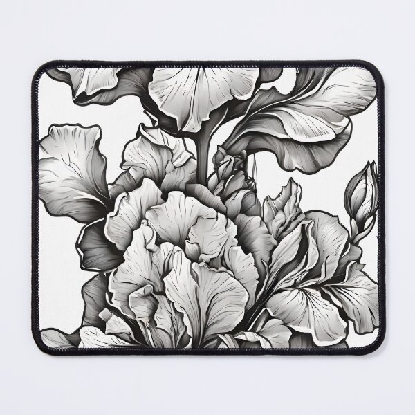 Item preview, Monochrome Iris Elegance: Timeless Bloom designed and sold by WAUZ.