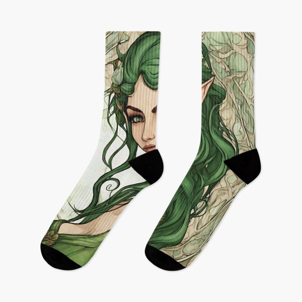 Item preview, Green Woman Elf Queen Elven  Goddess Art Nouveau designed and sold by GoddessNouveau.