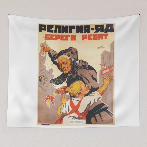 Item preview, Religion is your Poison. Save the children  - Propaganda in USSR CCCP Cold War designed and sold by RuRebels.