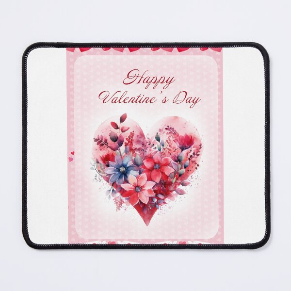 Item preview, Happy Valentine's day card with watercolor red  Heart and flowers St Valentine's Day postcard designed and sold by Createya.