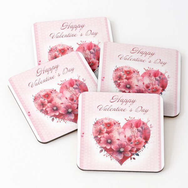 Item preview, Happy Valentine's day card with watercolor red  Heart and flowers St Valentine's Day postcard designed and sold by Createya.