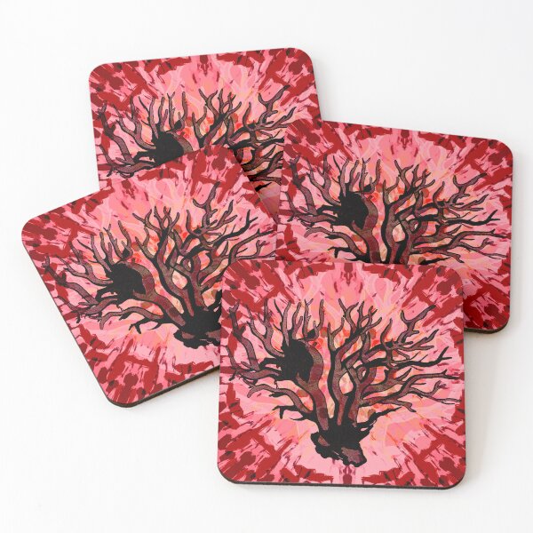 Item preview, Dark ocean coral in abstract red background art. designed and sold by Meteryards.