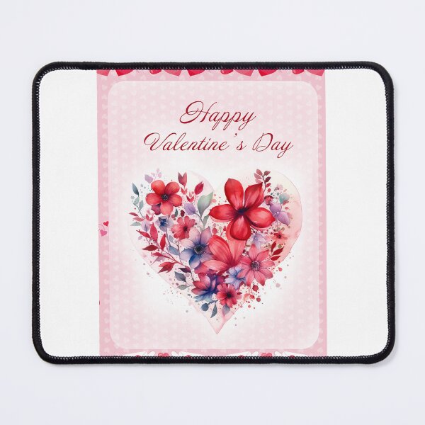 Item preview, Happy Valentine's day card with watercolor red  Heart and flowers St Valentine's Day postcard designed and sold by Createya.
