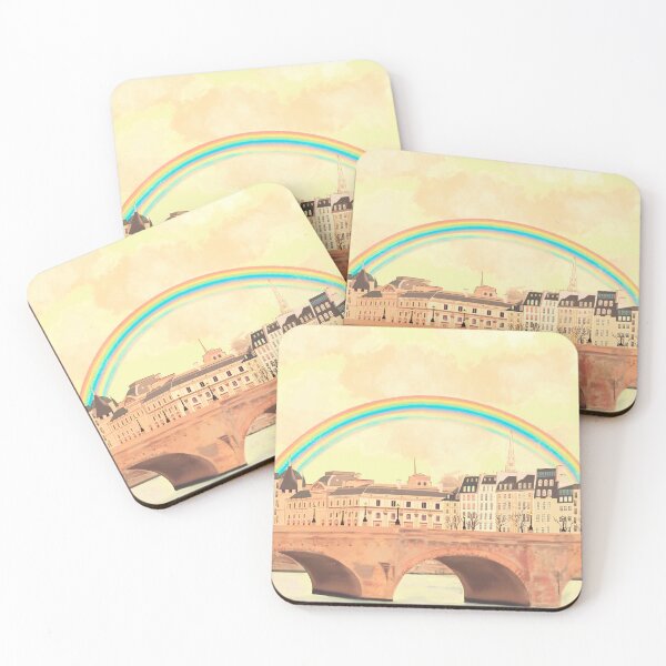 Item preview, Rainbow over Ile de la cité, Paris, in happy yellow designed and sold by QuirkyArtz.