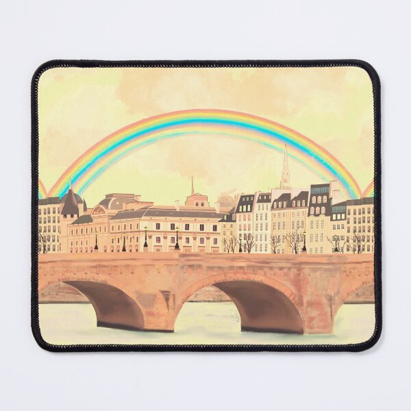 Item preview, Rainbow over Ile de la cité, Paris, in happy yellow designed and sold by QuirkyArtz.
