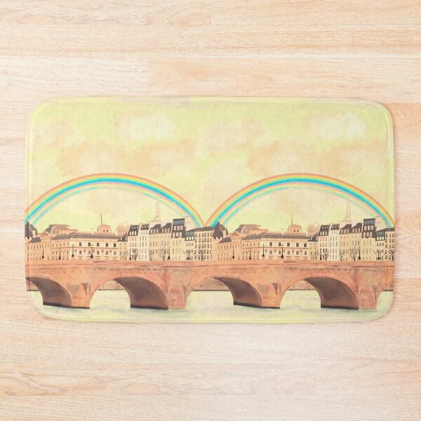 Item preview, Rainbow over Ile de la cité, Paris, in happy yellow designed and sold by QuirkyArtz.