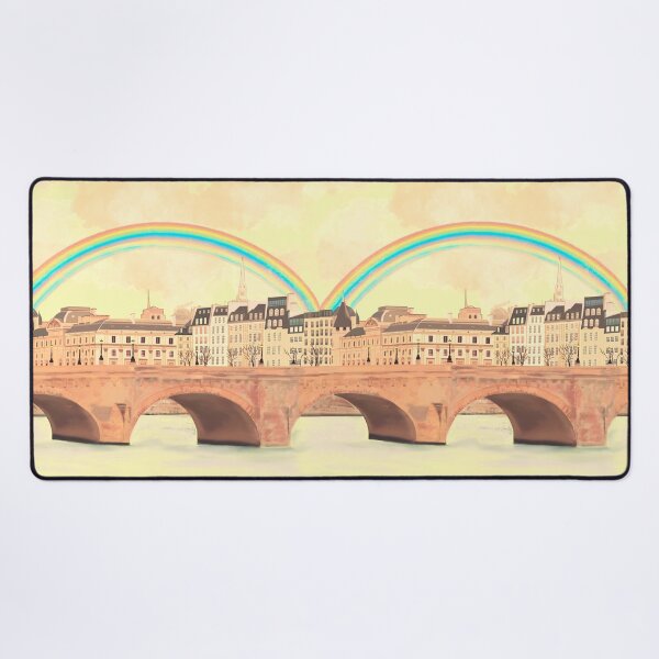 Item preview, Rainbow over Ile de la cité, Paris, in happy yellow designed and sold by QuirkyArtz.
