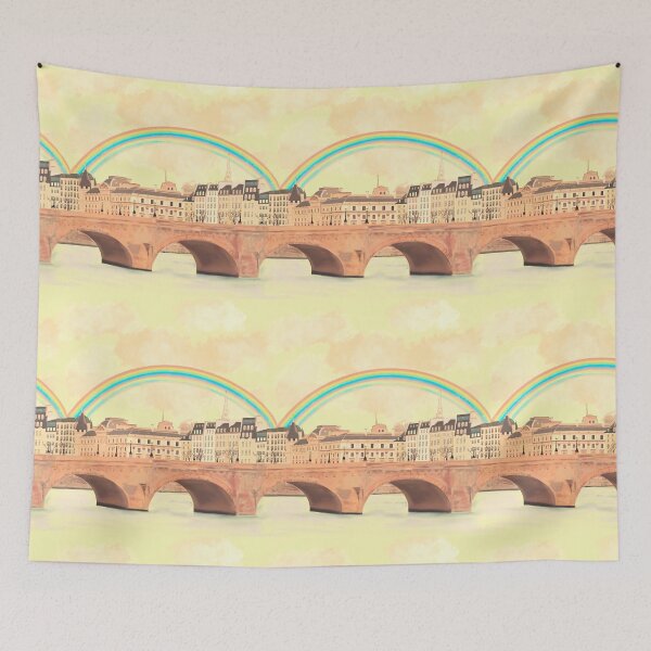 Item preview, Rainbow over Ile de la cité, Paris, in happy yellow designed and sold by QuirkyArtz.