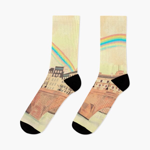 Item preview, Rainbow over Ile de la cité, Paris, in happy yellow designed and sold by QuirkyArtz.