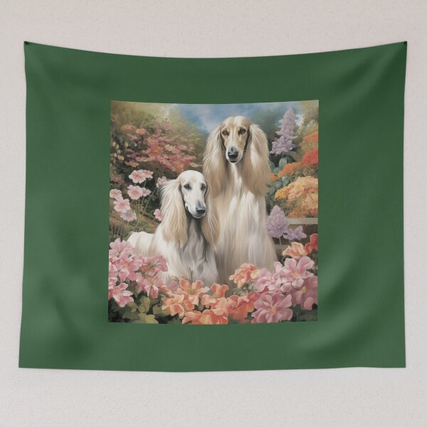 Item preview, Afghan Hounds in a Flower Garden designed and sold by Samuelsboro.