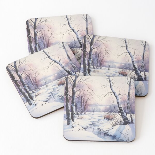 Item preview, Peaceful Winter Landscape of Snowy River and Trees designed and sold by AgathaZolastore.