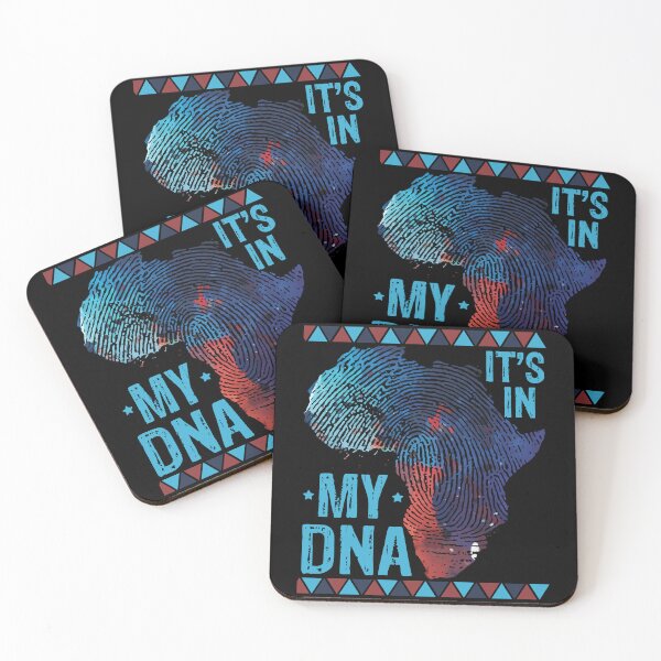 Item preview, It's in My DNA | Blue African Map with Fingerprint - Black designed and sold by PearlMoonGrapes.