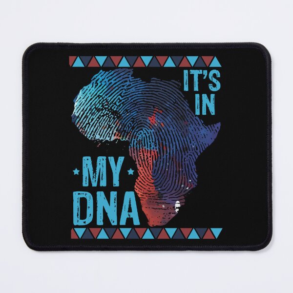 Item preview, It's in My DNA | Blue African Map with Fingerprint - Black designed and sold by PearlMoonGrapes.