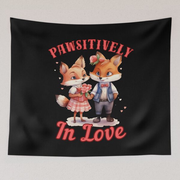 Artikelvorschau, Pawsitiv verliebt. Retro-Fuchs entworfen und verkauft von FoxVibes.