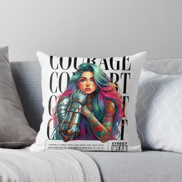Item preview, Courage Over Comfort v2 - Female Warrior in Armor - Watercolor Streetwear designed and sold by Design Raptor.