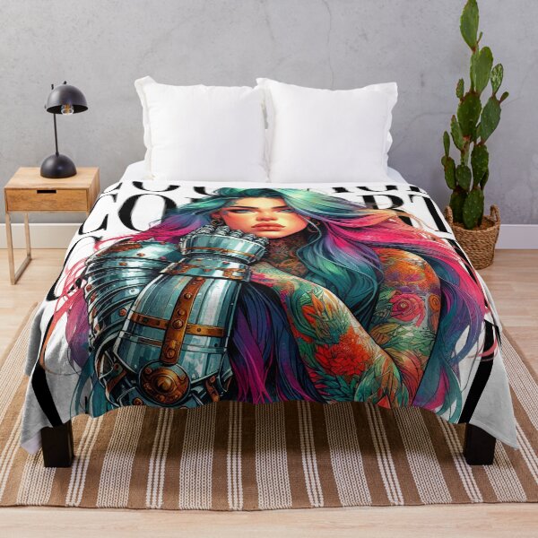 Item preview, Courage Over Comfort v2 - Female Warrior in Armor - Watercolor Streetwear designed and sold by Design Raptor.