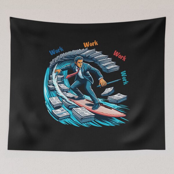 Item preview, Work Life Surfing designed and sold by AnalajiaDesigns.