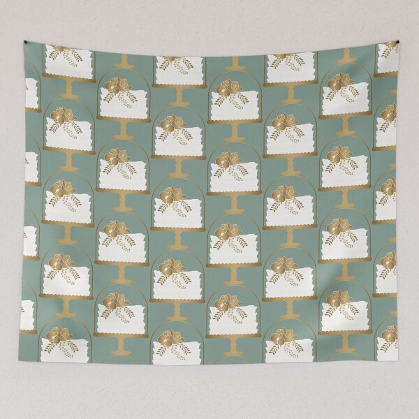 Item preview, Elegant White Cake with Gold Flowers and Letter B designed and sold by Angela Cini.