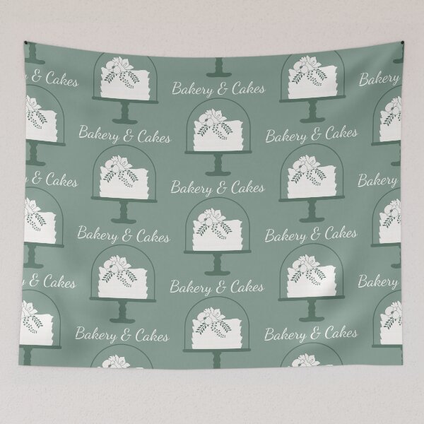 Item preview, Elegant White Cake with Green Flowers and Letter B designed and sold by Angela Cini.