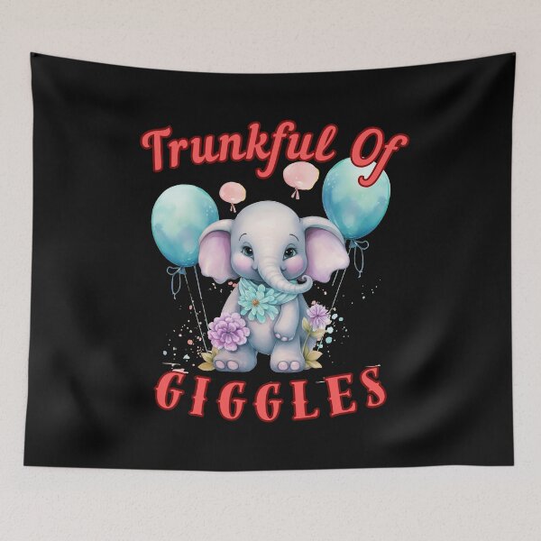 Item preview, Trunkful Of Giggles. colorful elephant designed and sold by ElephantVibes.