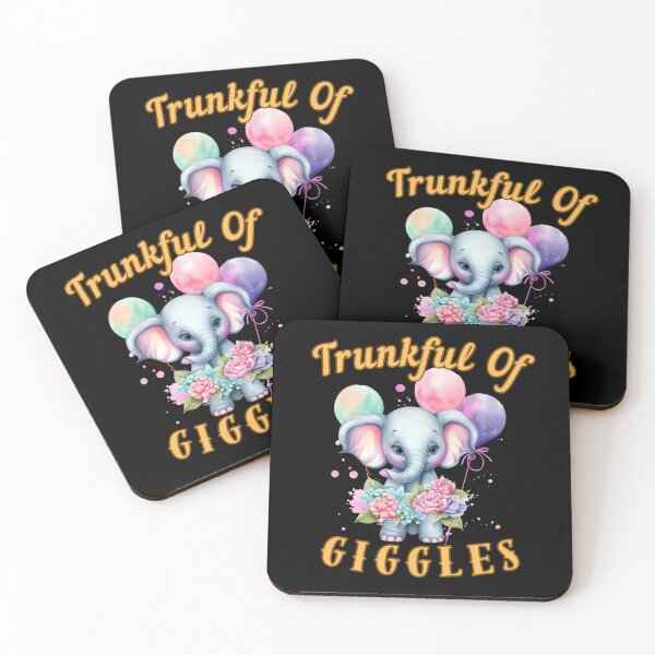 Item preview, Trunkful Of Giggles. watercolor elephant designed and sold by ElephantVibes.